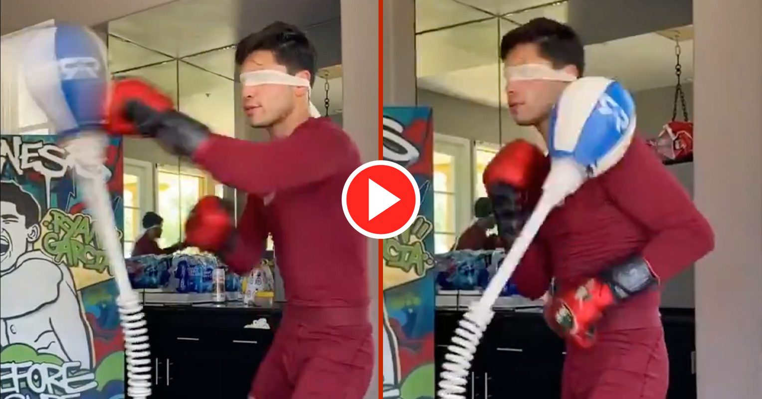 Ryan Garcia Shows Incredible Timing And Speed In Blindfolded Training Clip