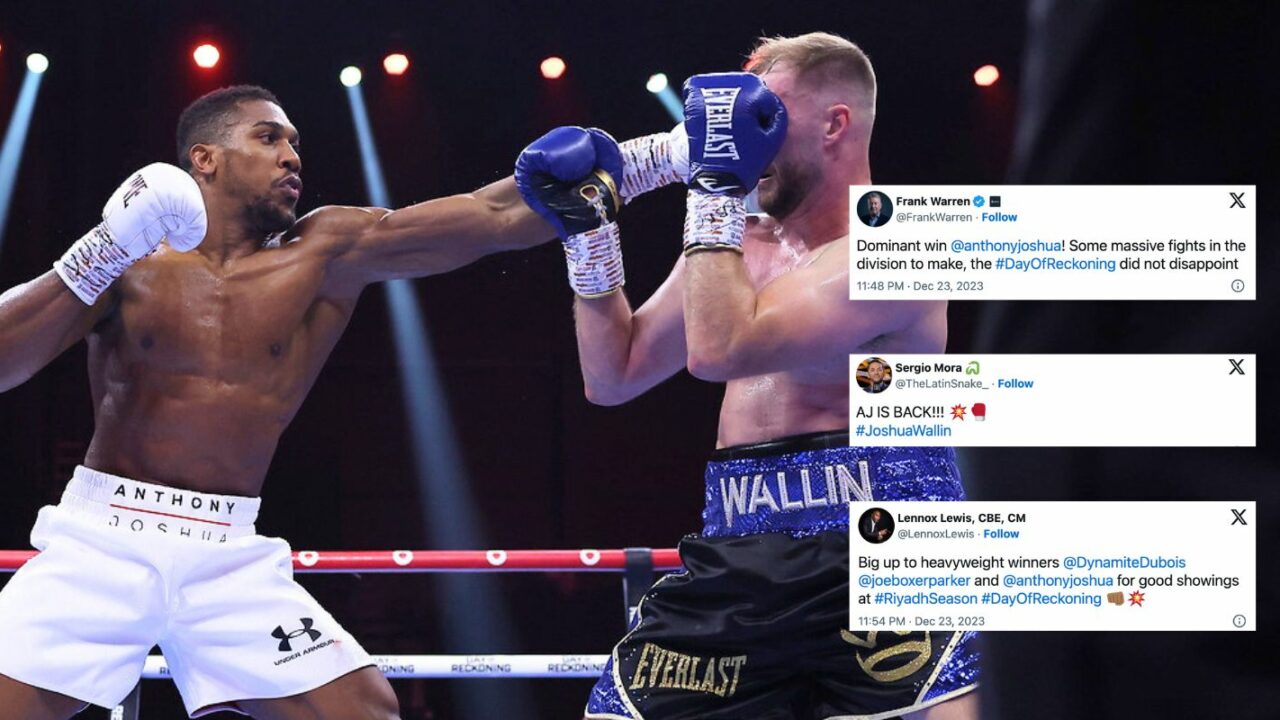Boxing World Reacts To Anthony Joshua’s ‘Dominant’ KO Of Wallin: “I’m Eating My Words”